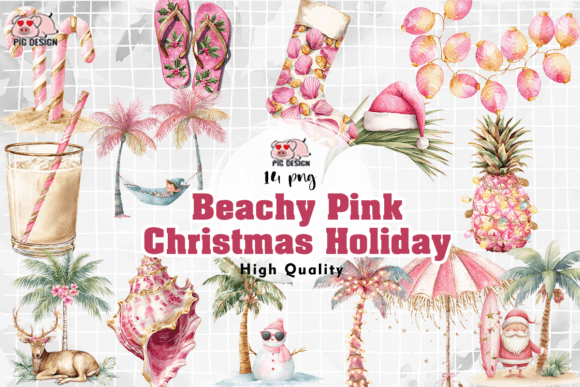 Beachy Pink Christmas Holiday PNG: A Designer’s Review for Modern Branding