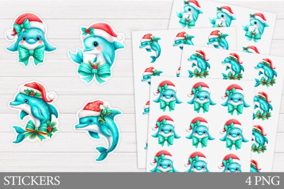 Christmas Dolphin Sticker Printable: A Versatile Illustration for Content Creators