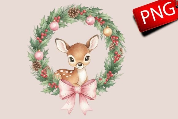 Coquette Bow Reindeer Wreath Christmas: A Designer’s Review of Illustrations for Holiday Branding