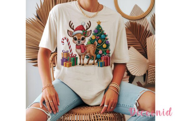 Cute Reindeer Christmas Scene PNG Review for Illustrations
