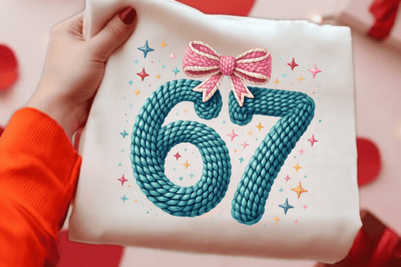 Faux Yarn Christmas Six Seven 67 Bow PNG in Illustrations
