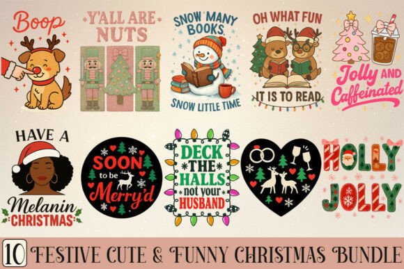 Festive Cute Funny Christmas Bundle: Illustrations for Sellers