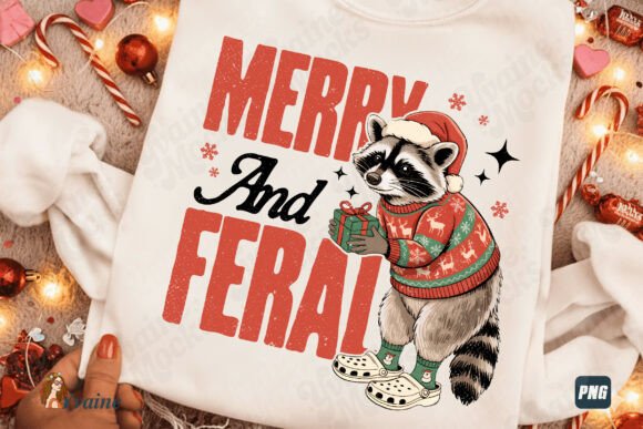 Funny Christmas Merry and Feral Raccoon Illustrations Review