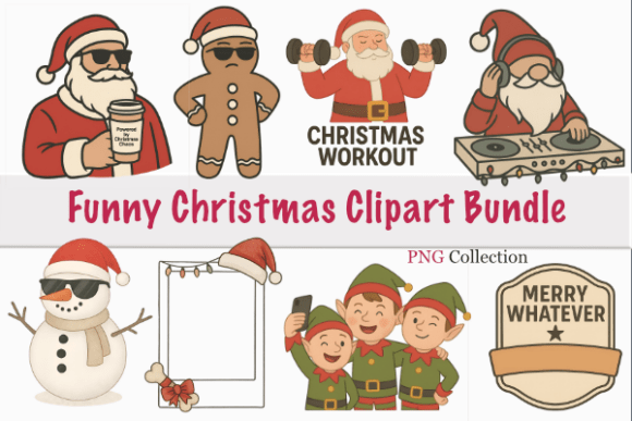 Funny Christmas PNG Bundle Set: A Designer’s Review for Holiday Illustrations