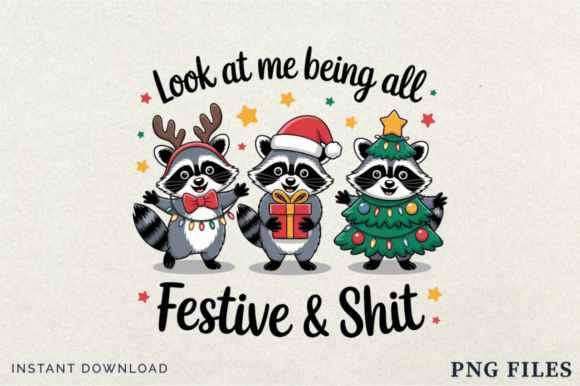 Funny Christmas Sarcastic Raccoon Png, C Illustrations Review