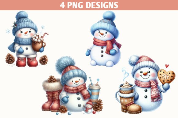 Funny Cute Snowman Christmas Clipart for Festive Branding and Local Business Design