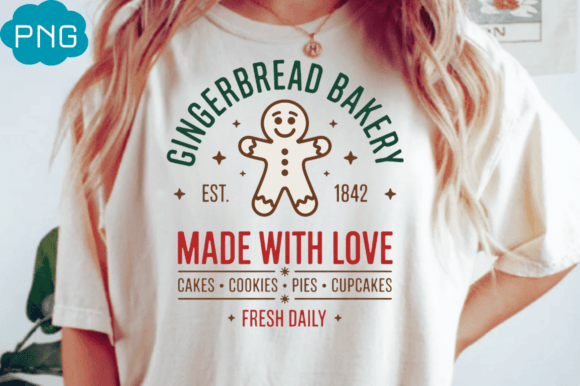 Gingerbread Bakery Christmas Quote Png: A Festive Illustration for Seasonal Design Projects
