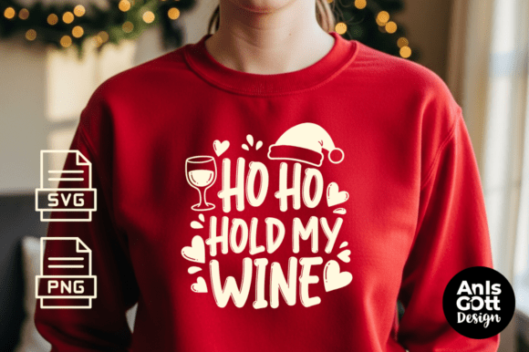 Ho Ho Hold My Wine SVG Christmas Holiday Illustrations Review