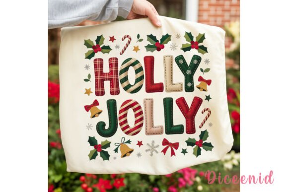 Holly Jolly Christmas Sublimation Design for Holiday Illustrations