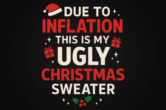 Inflation Ugly Christmas Sweater PNG: A Festive Illustration for Creative Sellers