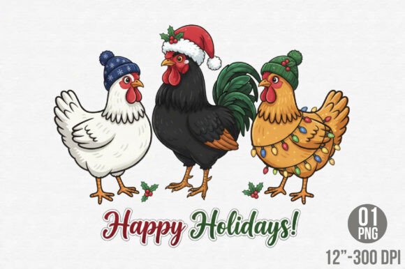 Merry Christmas Png, Chicken Christmas Illustrations Review