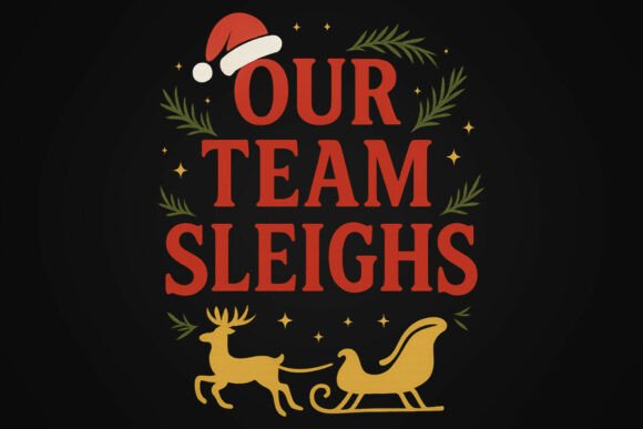 Our Team Sleighs Christmas PNG Review: A Holiday Embroidery Design to Savor