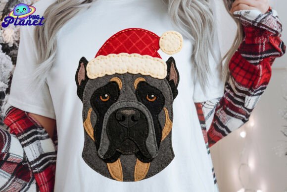 Patchwork Cane Corso Christmas Illustrations for Digital Sellers