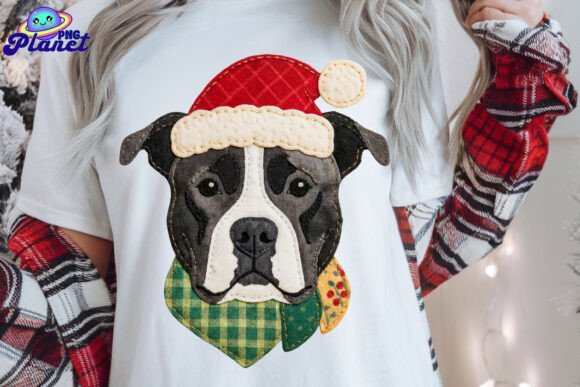 Patchwork Pitbull Christmas PNG Review for Real Embroidery Projects