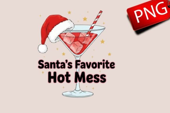 Santa's Hot Mess PNG: A Glittery Holiday Embroidery Design Review