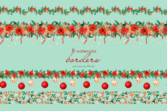 Scarlet Christmas Botanicals Borders Review