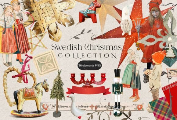 Swedish Christmas Collection, 36 PNG Review for Real Projects