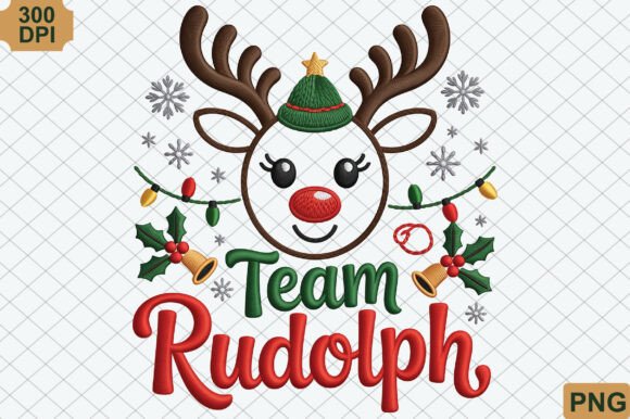 Team Rudolph, Christmas PNG: A Festive Embroidery Design Review