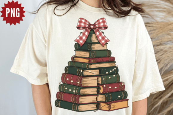 Vintage Christmas Tree Books Stack Embroidery Design Review